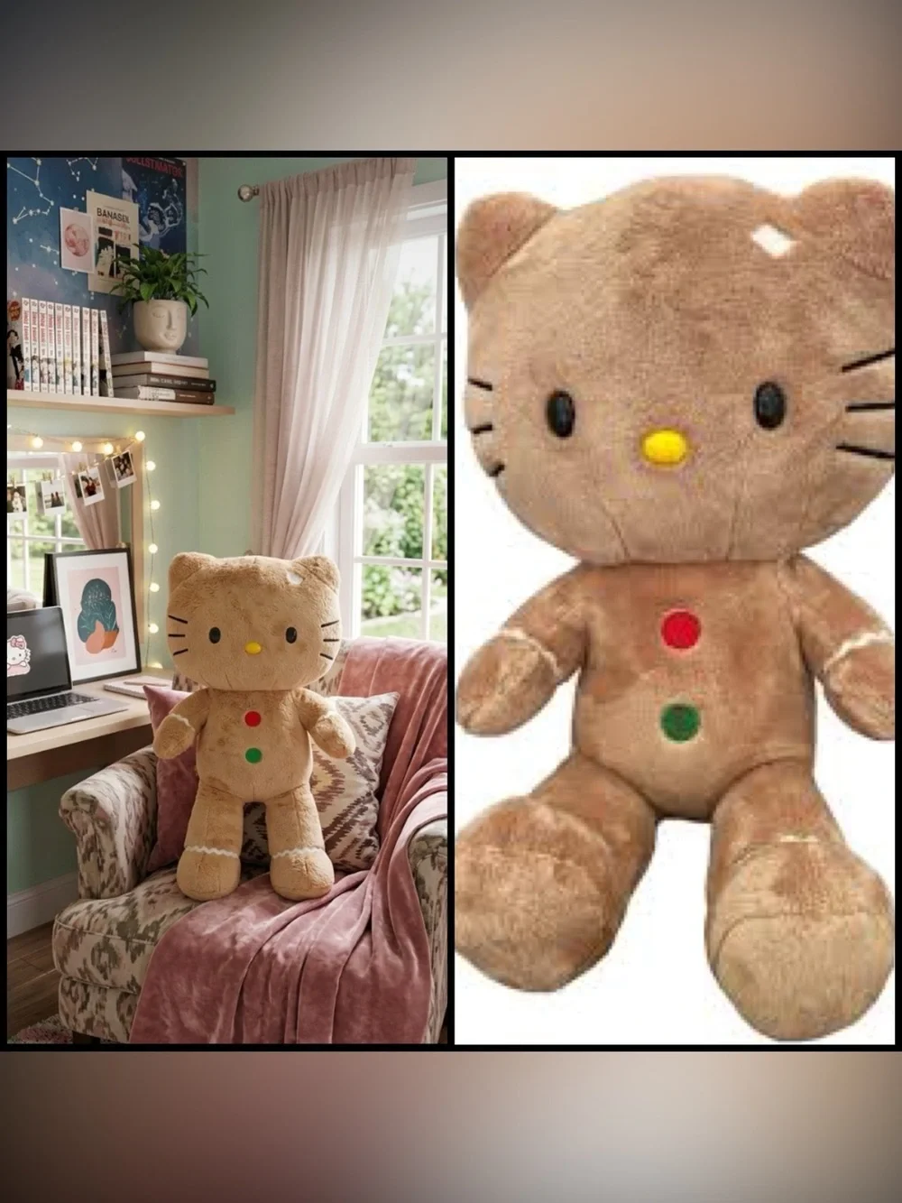 Build A Bear Gingerbread Hello Kitty Plush 2012 Holiday Limited Edition Rare 19”